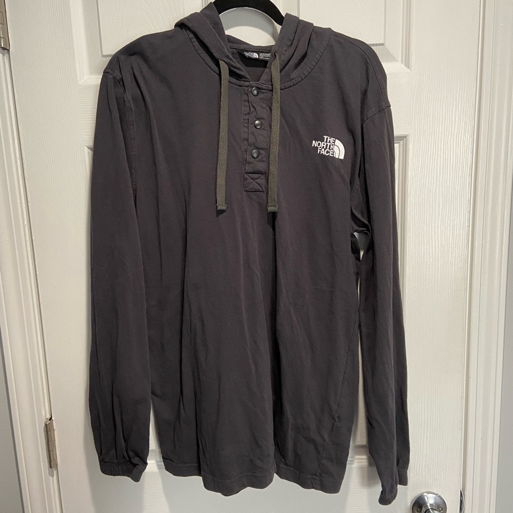 The North Face Men’s Off Black Long Sleeve T-Shirt with Hood Size Large